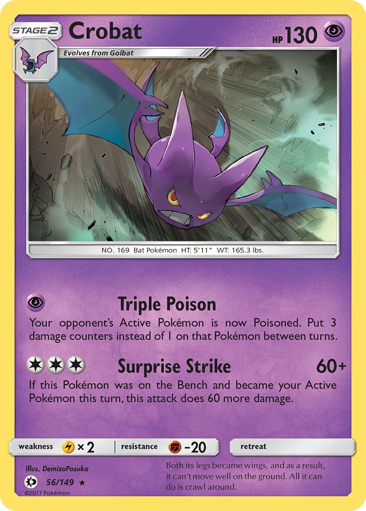 Crobat (56/149) (Cosmos Holo) (Blister Exclusive) [Sun & Moon: Base Set] | Game Haven TX