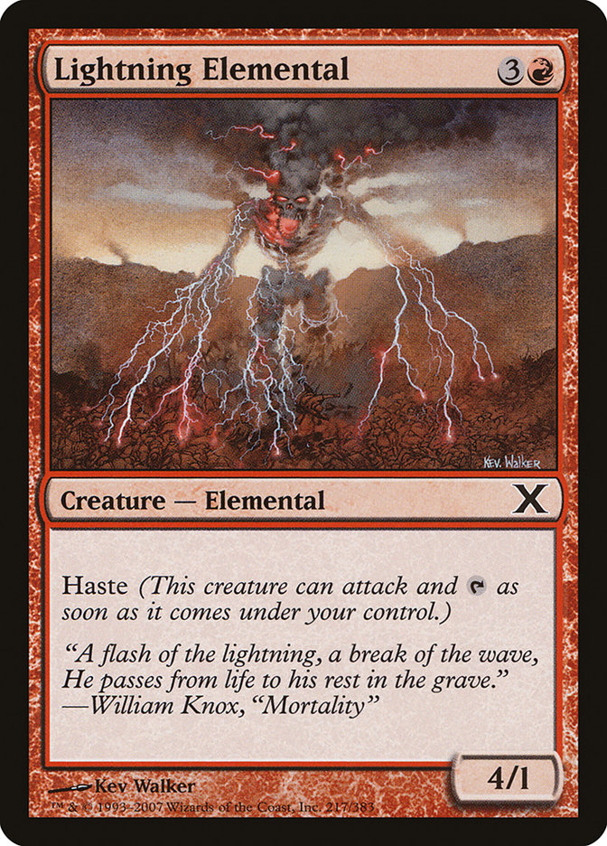 Lightning Elemental [Tenth Edition] | Game Haven TX