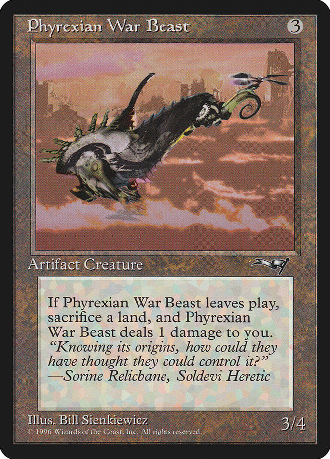 Phyrexian War Beast (Signature on Left) [Alliances] | Game Haven TX