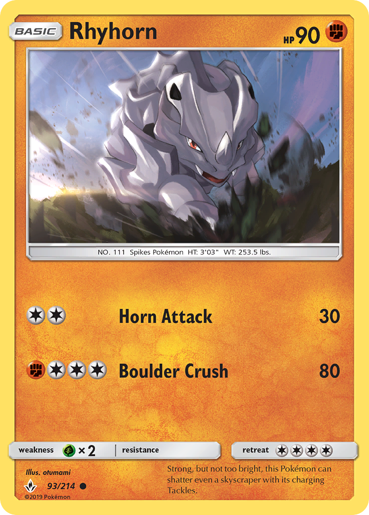 Rhyhorn (93/214) [Sun & Moon: Unbroken Bonds] | Game Haven TX