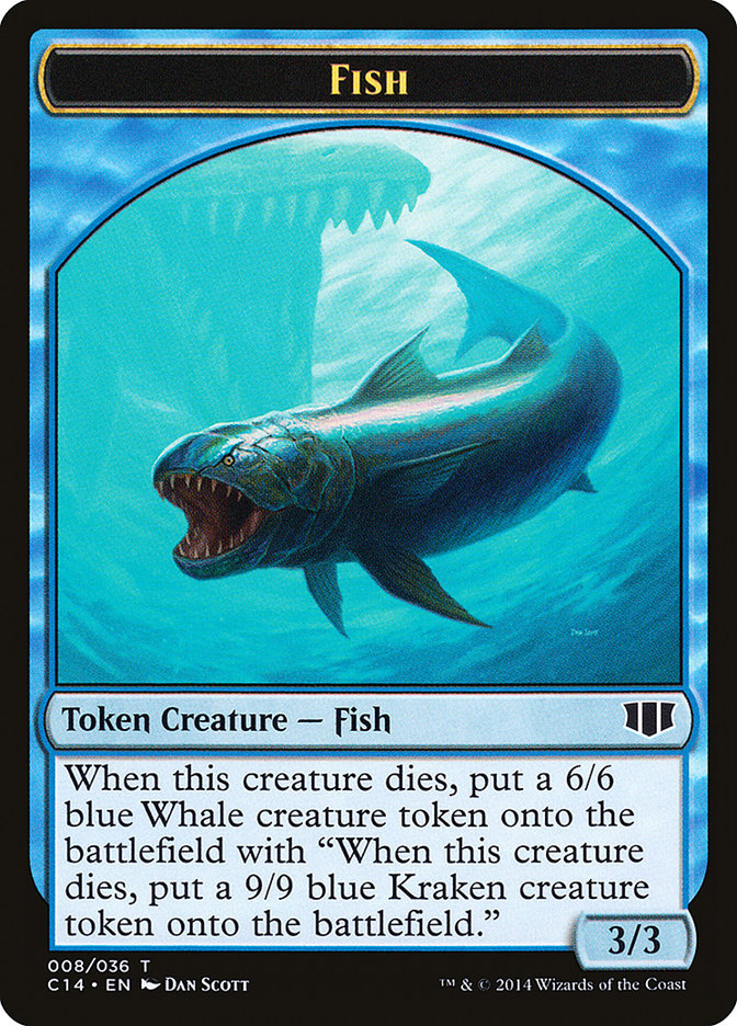 Fish // Zombie (011/036) Double-sided Token [Commander 2014 Tokens] | Game Haven TX