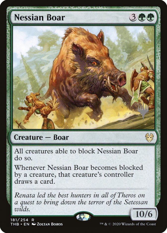 Nessian Boar (Promo Pack) [Theros Beyond Death Promos] | Game Haven TX