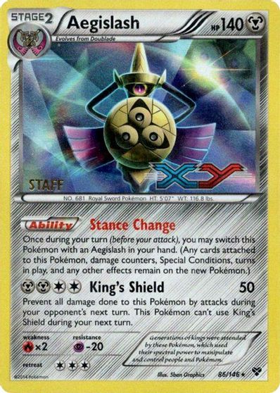 Aegislash (86/146) (Staff Prerelease Promo) [XY: Black Star Promos] | Game Haven TX