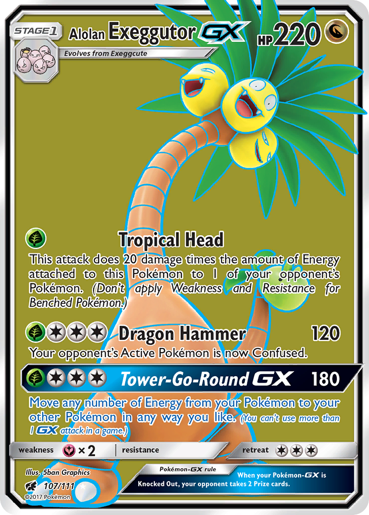 Alolan Exeggutor GX (107/111) [Sun & Moon: Crimson Invasion] | Game Haven TX