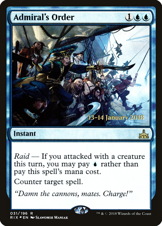 Admiral's Order [Rivals of Ixalan Promos] | Game Haven TX