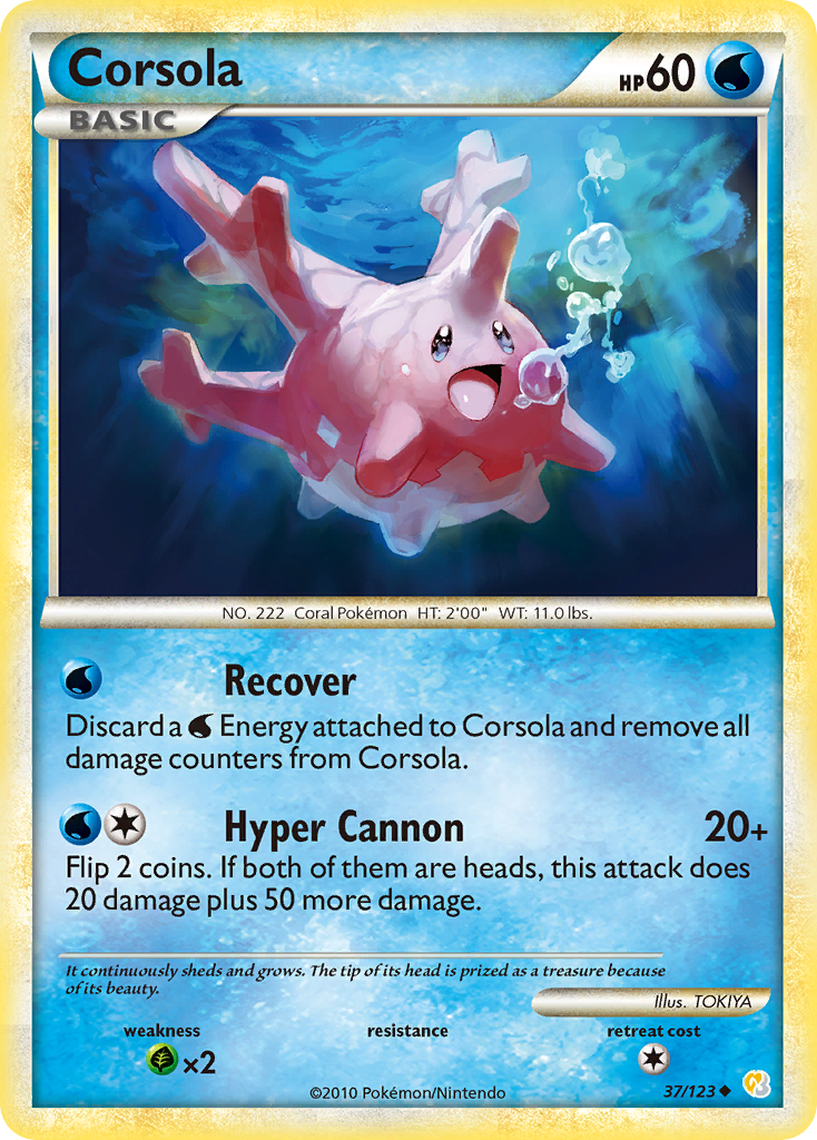 Corsola (37/123) [HeartGold & SoulSilver: Base Set] | Game Haven TX