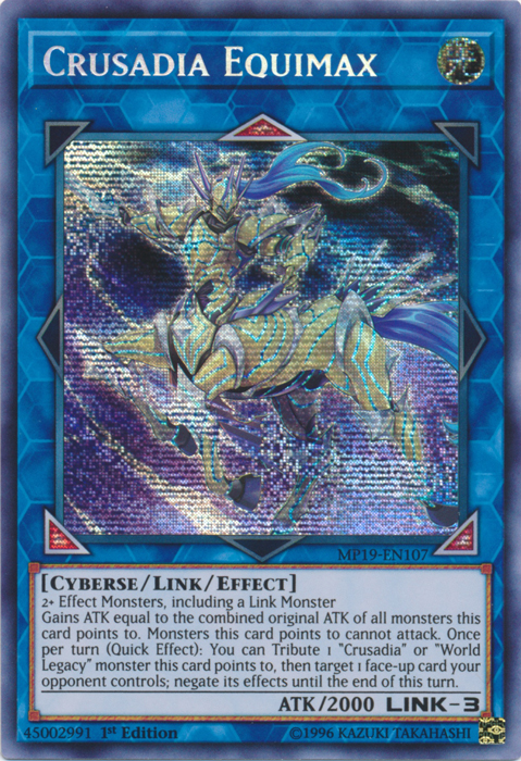 Crusadia Equimax [MP19-EN107] Prismatic Secret Rare | Game Haven TX