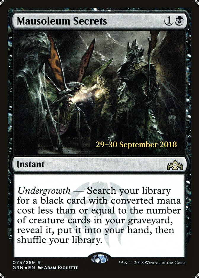 Mausoleum Secrets [Guilds of Ravnica Promos] | Game Haven TX