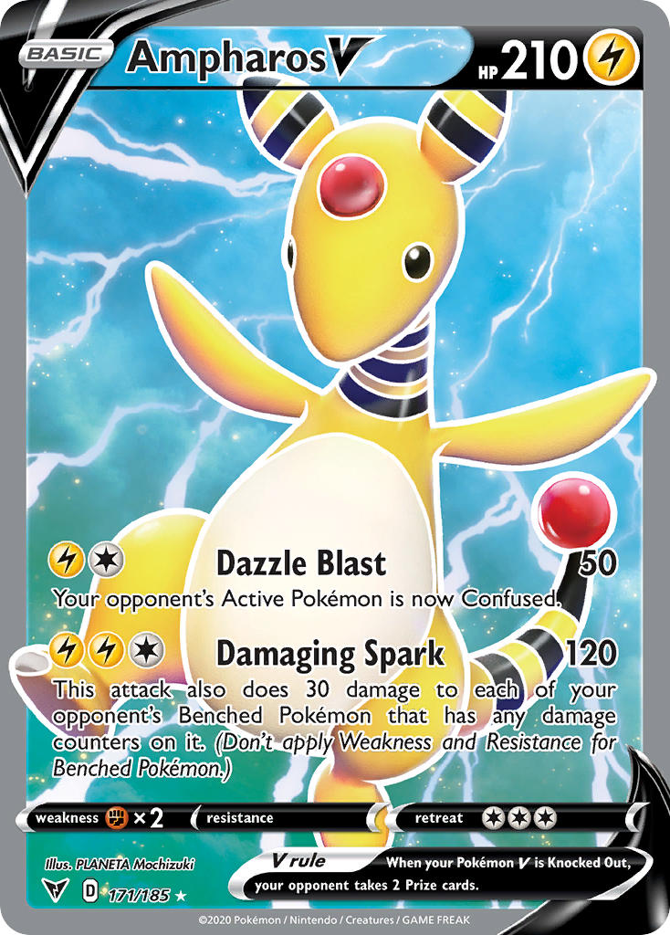 Ampharos V (171/185) [Sword & Shield: Vivid Voltage] | Game Haven TX