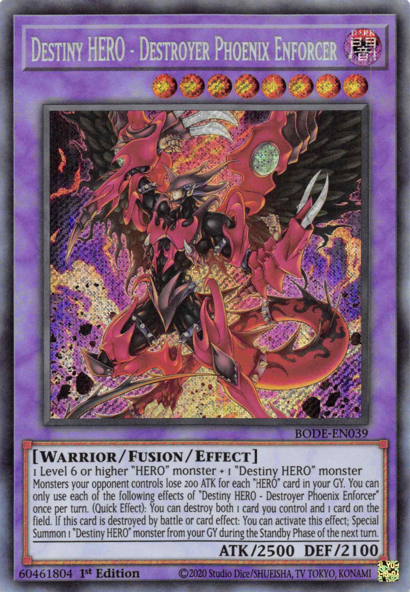 Destiny HERO - Destroyer Phoenix Enforcer [BODE-EN039] Secret Rare | Game Haven TX