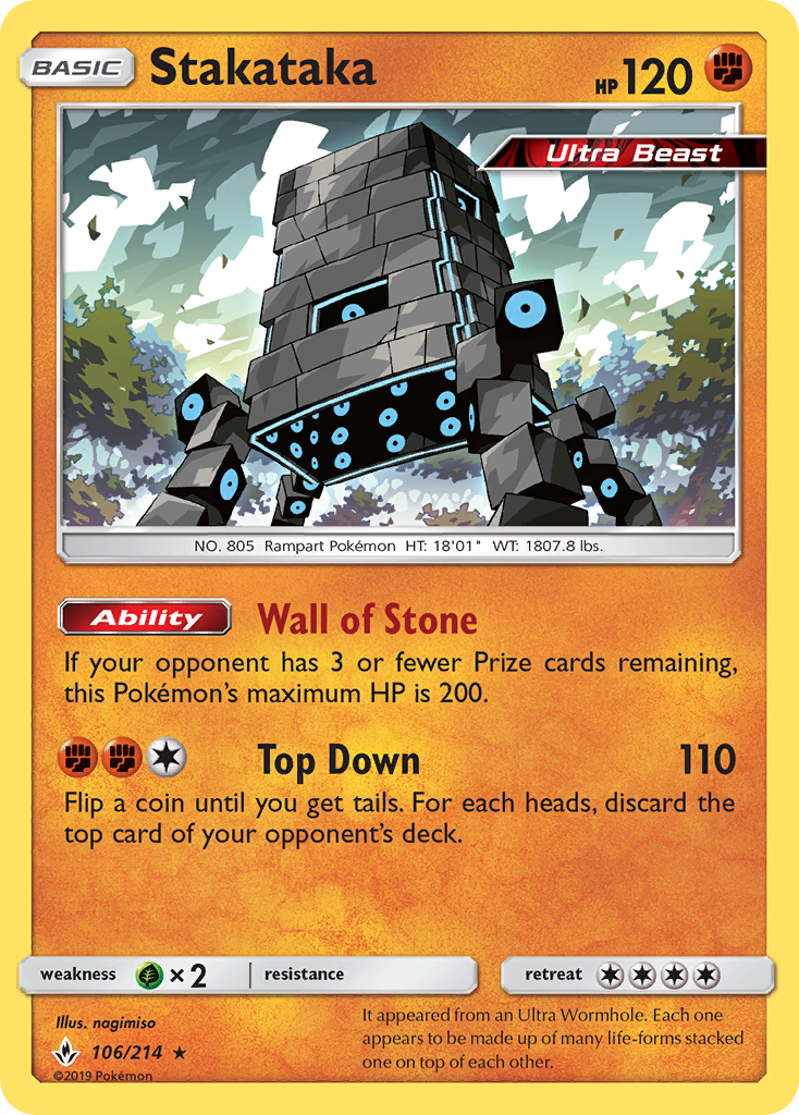 Stakataka (106/214) [Sun & Moon: Unbroken Bonds] | Game Haven TX