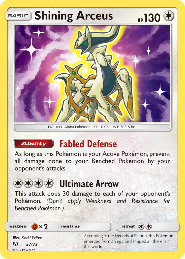 Shining Arceus (57/73) [Sun & Moon: Shining Legends] | Game Haven TX