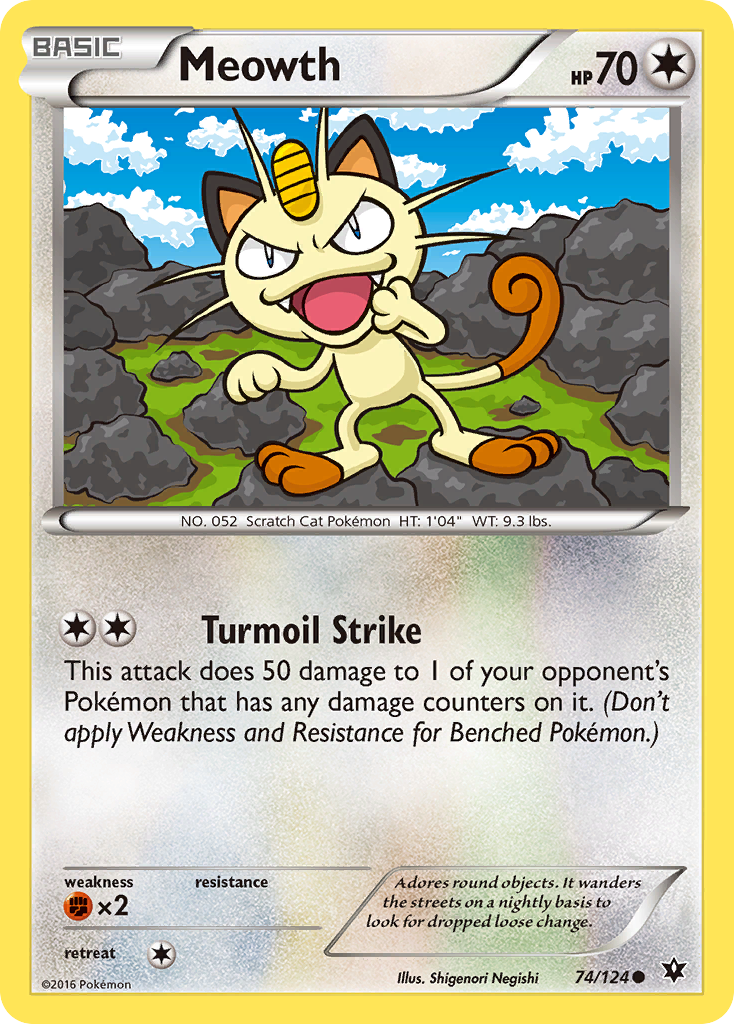 Meowth (74/124) [XY: Fates Collide] | Game Haven TX