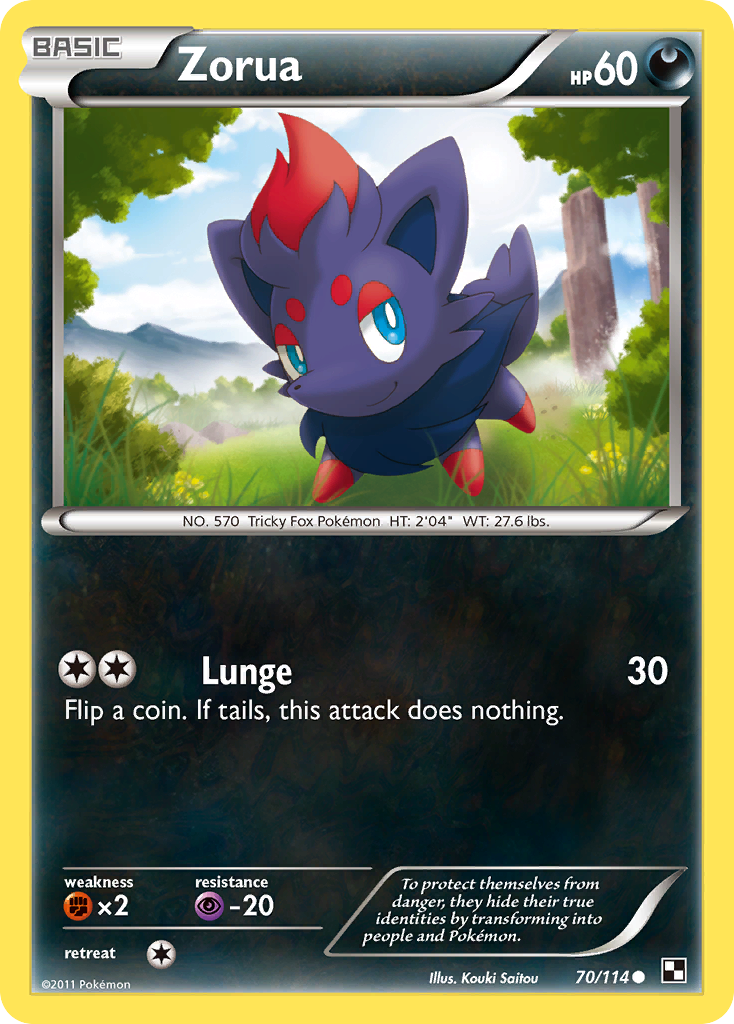 Zorua (70/114) [Black & White: Base Set] | Game Haven TX
