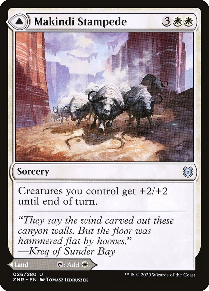 Makindi Stampede // Makindi Mesas [Zendikar Rising] | Game Haven TX