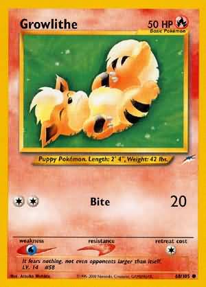 Growlithe (68/105) [Neo Destiny Unlimited] | Game Haven TX