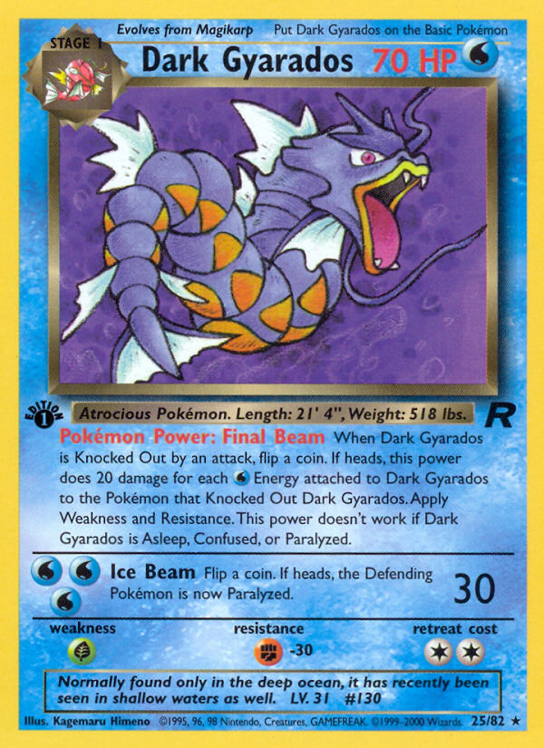 Dark Gyarados (25/82) [Team Rocket 1st Edition] | Game Haven TX