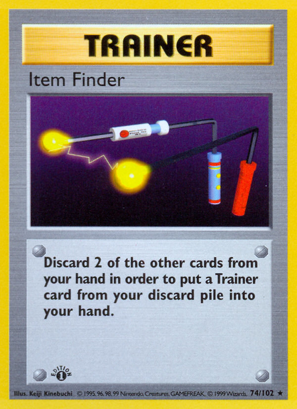 Item Finder (74/102) (Shadowless) [Base Set 1st Edition] | Game Haven TX