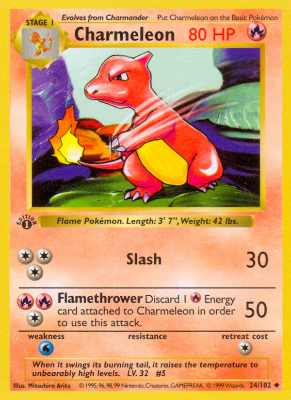 Charmeleon (24/102) (Shadowless) [Base Set 1st Edition] | Game Haven TX