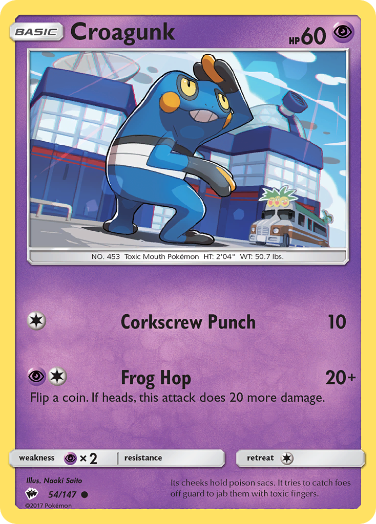 Croagunk (54/147) [Sun & Moon: Burning Shadows] | Game Haven TX