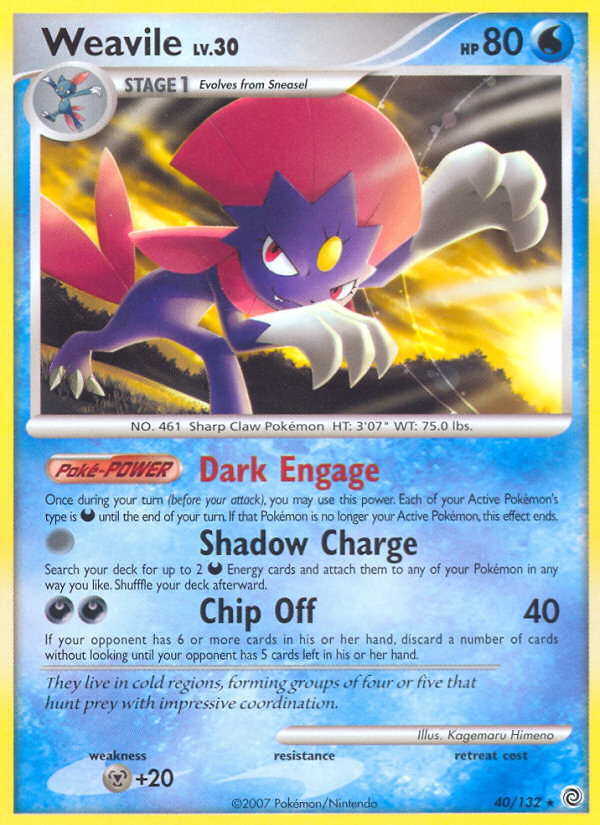 Weavile (40/132) [Diamond & Pearl: Secret Wonders] | Game Haven TX