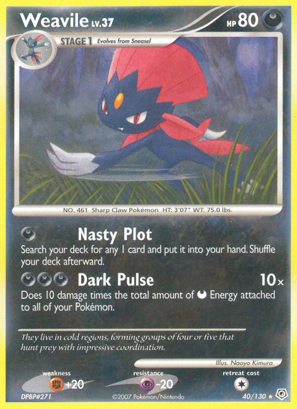 Weavile (40/130) [Diamond & Pearl: Base Set] | Game Haven TX