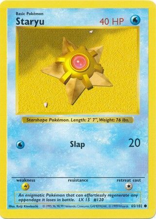 Staryu (65/102) [Base Set Shadowless Unlimited] | Game Haven TX