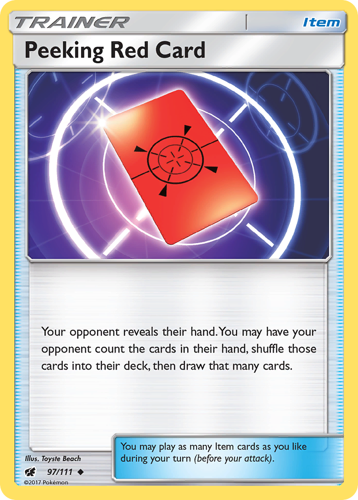 Peeking Red Card (97/111) [Sun & Moon: Crimson Invasion] | Game Haven TX