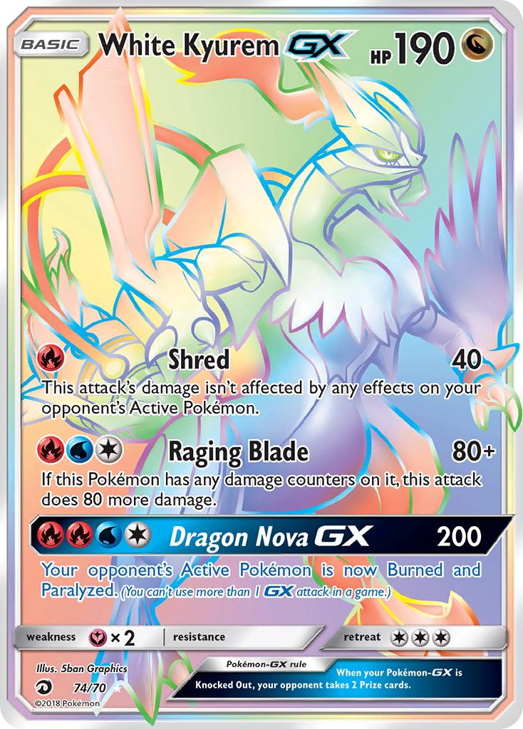 White Kyurem GX (74/70) [Sun & Moon: Dragon Majesty] | Game Haven TX