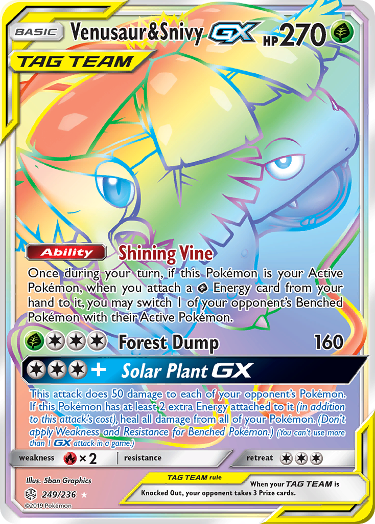 Venusaur & Snivy GX (249/236) [Sun & Moon: Cosmic Eclipse] | Game Haven TX