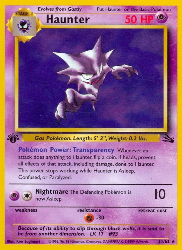 Haunter (21/62) [Fossil 1st Edition] | Game Haven TX
