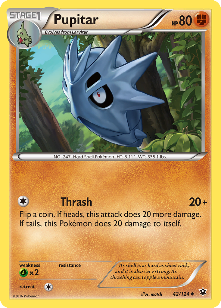 Pupitar (42/124) [XY: Fates Collide] | Game Haven TX