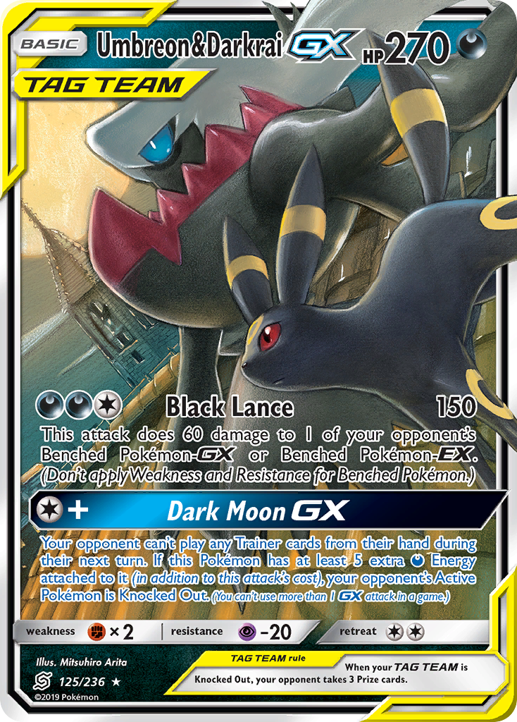 Umbreon & Darkrai GX (125/236) [Sun & Moon: Unified Minds] | Game Haven TX