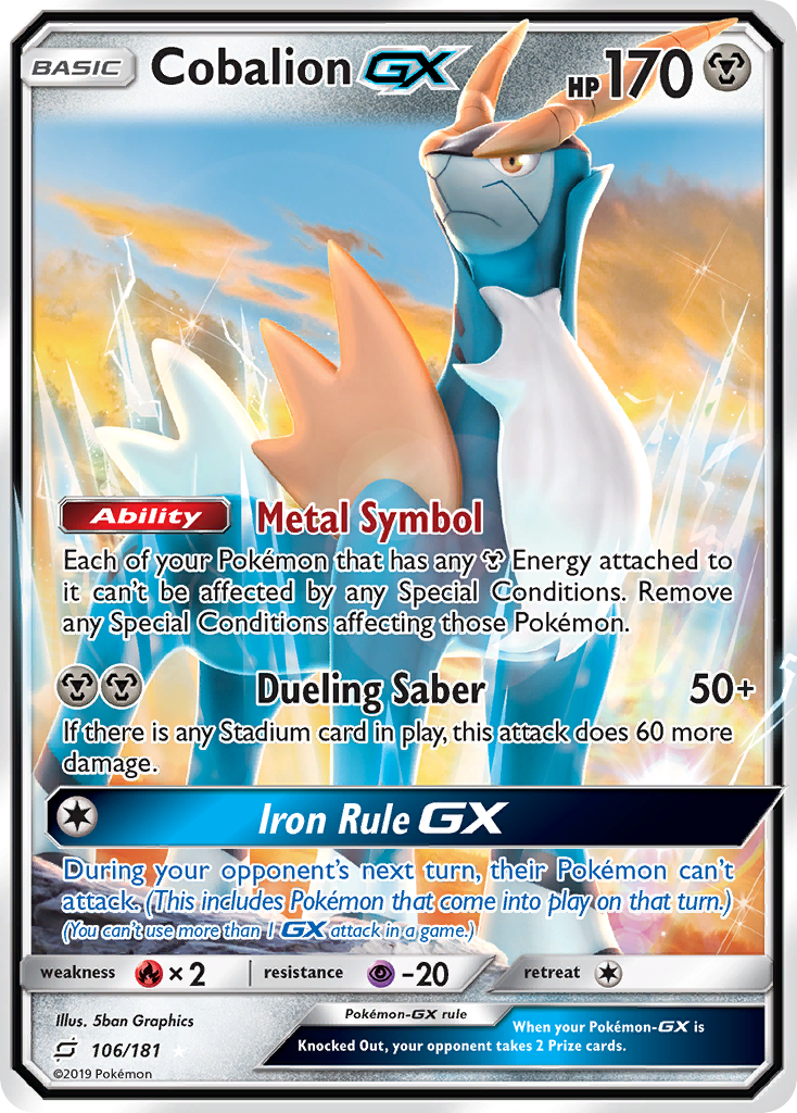 Cobalion GX (106/181) [Sun & Moon: Team Up] | Game Haven TX