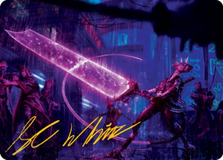 Enormous Energy Blade Art Card (Gold-Stamped Signature) [Kamigawa: Neon Dynasty Art Series] | Game Haven TX
