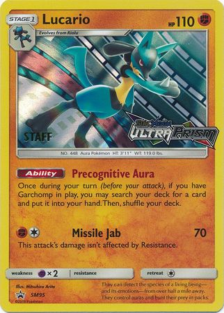 Lucario (SM95) (Staff Prerelease Promo) [Sun & Moon: Black Star Promos] | Game Haven TX