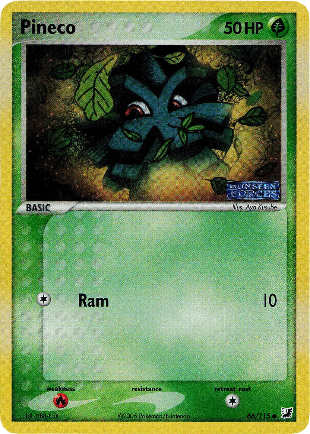 Pineco (66/115) (Stamped) [EX: Unseen Forces] | Game Haven TX