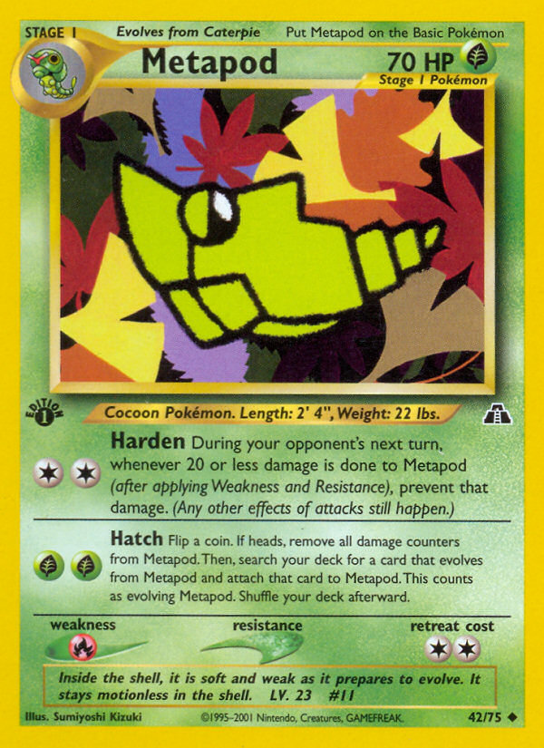 Metapod (42/75) [Neo Discovery 1st Edition] | Game Haven TX