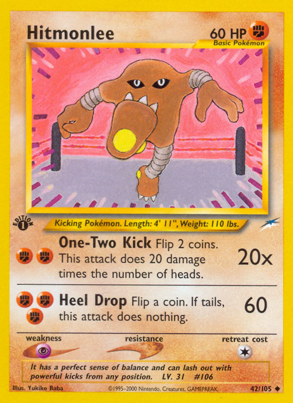 Hitmonlee (42/105) [Neo Destiny 1st Edition] | Game Haven TX