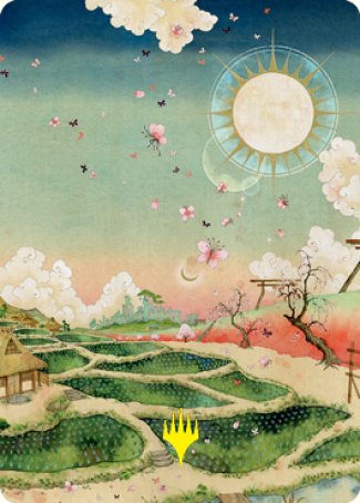 Plains 1 Art Card (Gold-Stamped Signature) [Kamigawa: Neon Dynasty Art Series] | Game Haven TX
