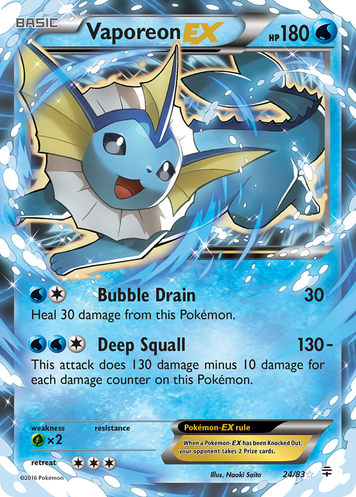 Vaporeon EX (24/83) [XY: Generations] | Game Haven TX