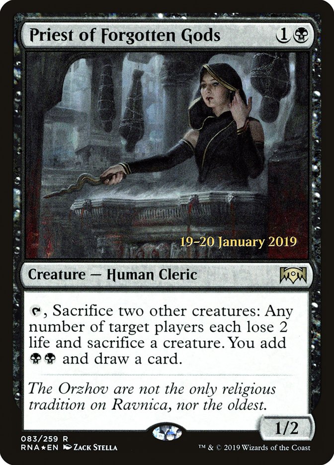Priest of Forgotten Gods [Ravnica Allegiance Promos] | Game Haven TX
