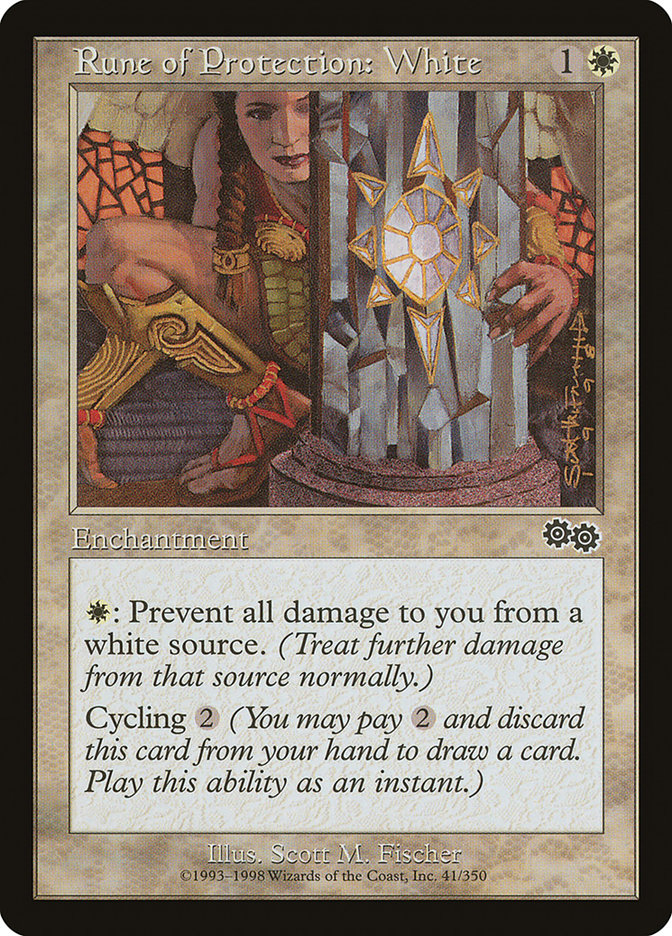Rune of Protection: White [Urza's Saga] | Game Haven TX