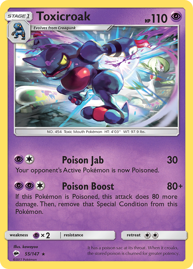 Toxicroak (55/147) [Sun & Moon: Burning Shadows] | Game Haven TX