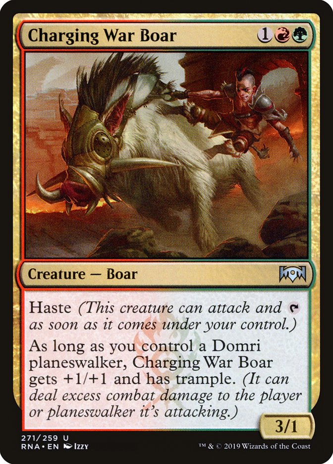 Charging War Boar [Ravnica Allegiance] | Game Haven TX