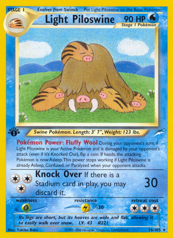 Light Piloswine (26/105) [Neo Destiny 1st Edition] | Game Haven TX