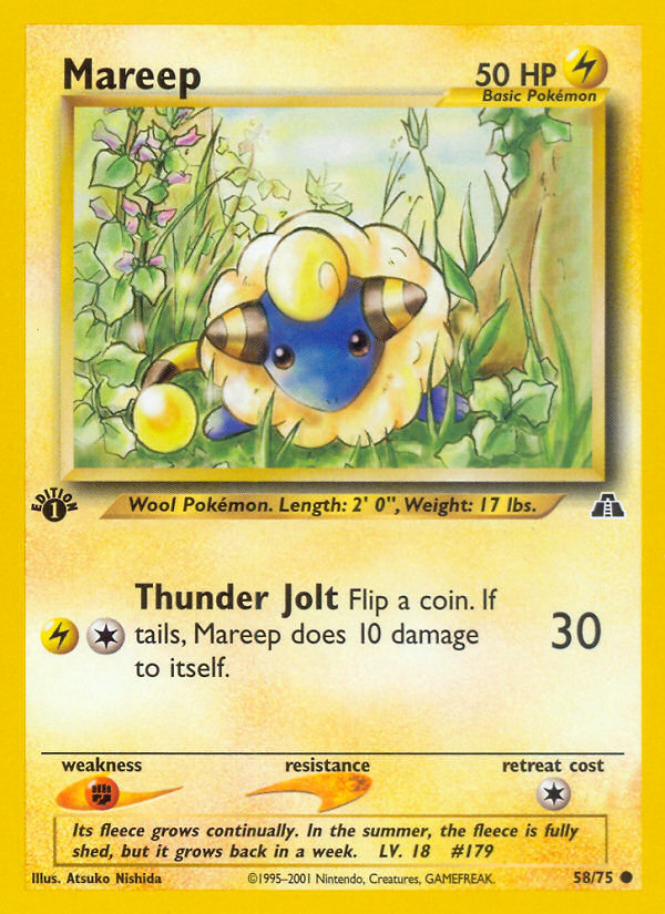 Mareep (58/75) [Neo Discovery 1st Edition] | Game Haven TX