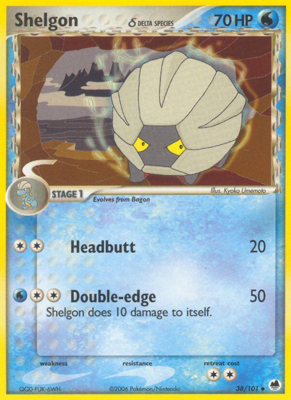 Shelgon (38/101) (Delta Species) [EX: Dragon Frontiers] | Game Haven TX