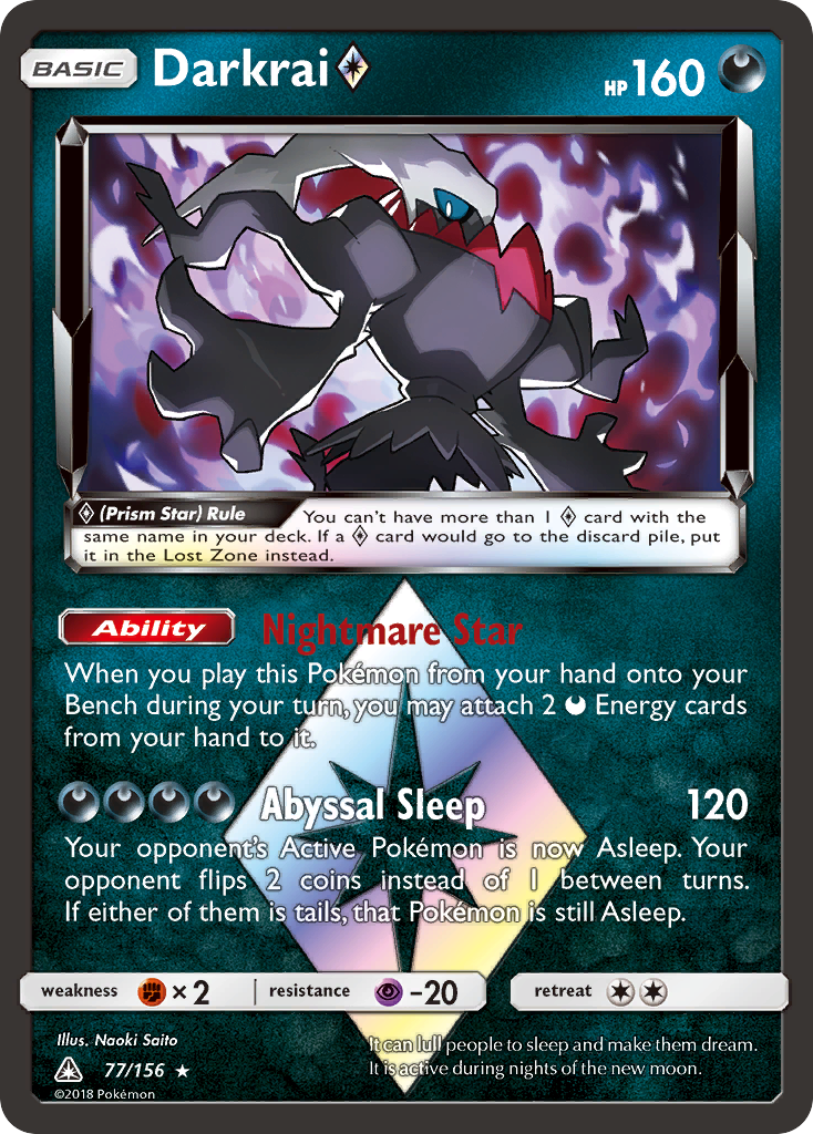 Darkrai (77/156) (Prism Star) [Sun & Moon: Ultra Prism] | Game Haven TX