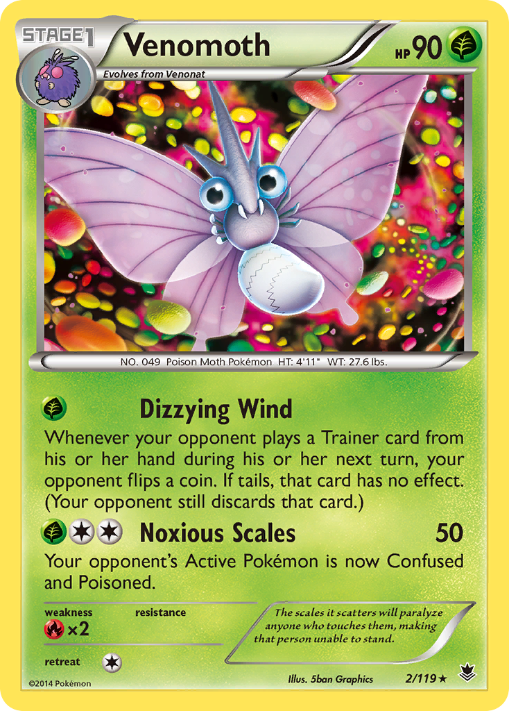 Venomoth (2/119) [XY: Phantom Forces] | Game Haven TX